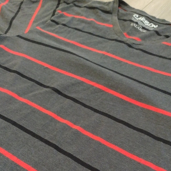 Carbon Black and Red Striped Tee - Picture 8 of 11
